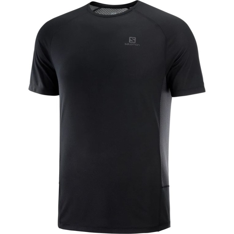 Black Salomon Cross Rebel Short Sleeve Men's T-Shirts | PH 17965Y